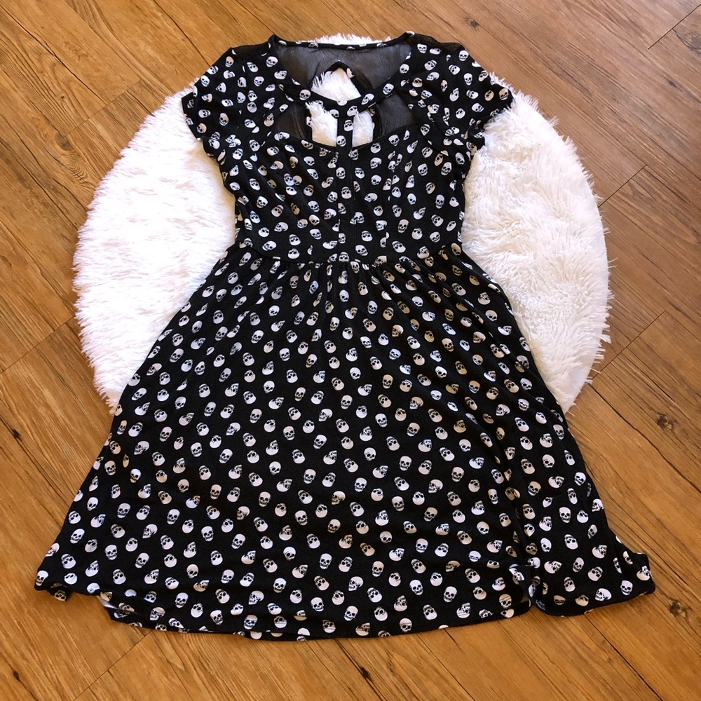 Hot Topic Black Dress with Skull Pattern